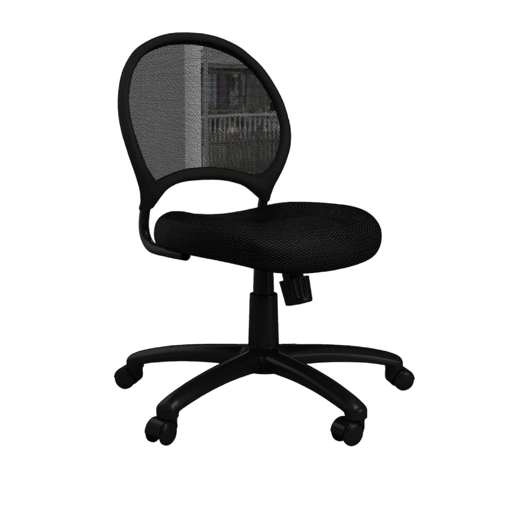 Lene Armless Office Chair, Breathable Black Mesh, Adjustable Seat