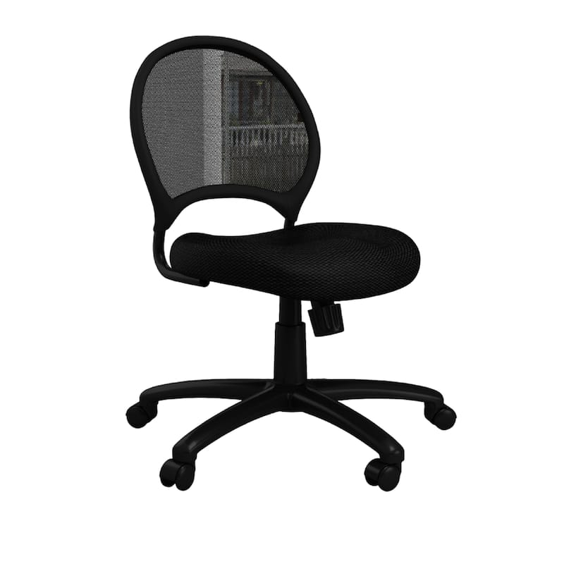 Lene Armless Office Chair, Breathable Black Mesh, Adjustable Seat