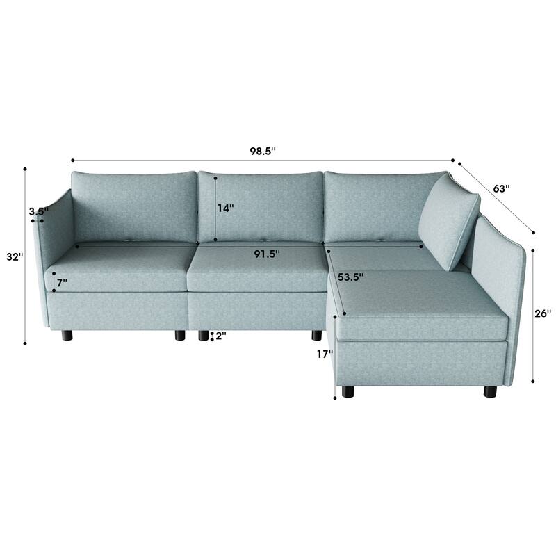 Modular Sectional Sofa,Convertible Sofa Seat With Storage,Sleeper Sectional Sofa Set for Living Room
