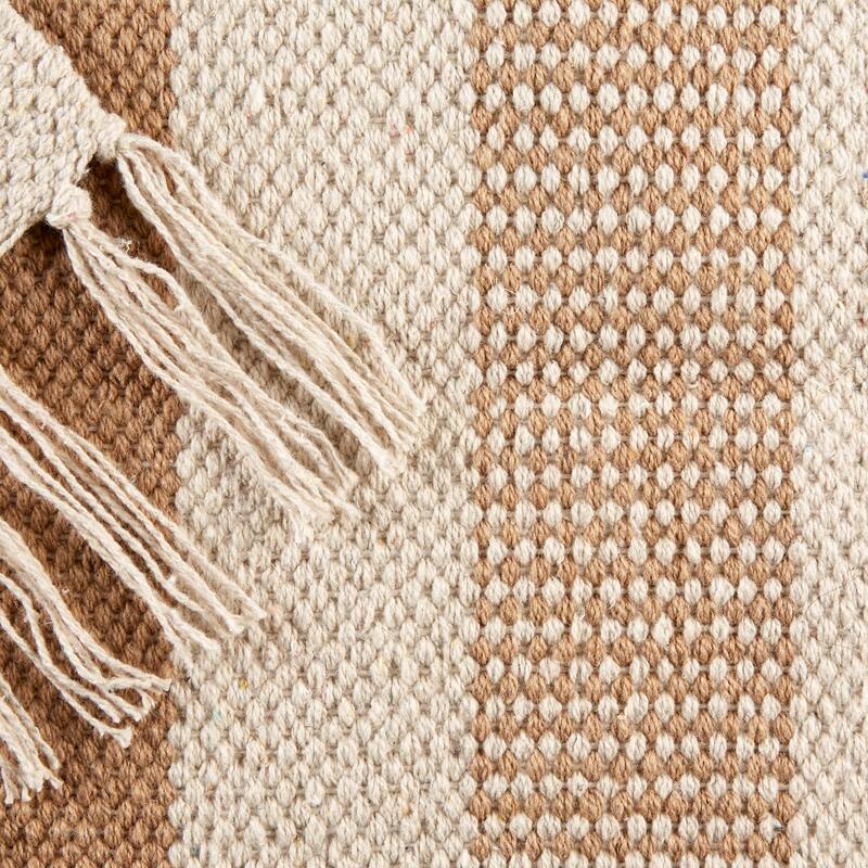 DII Black Ticking Stripe Hand-Loomed Rug 2x3 Ft - 24.0 In. L X 36.0 In. W X 0.2 In. H