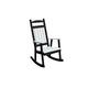 Poly Classic Porch Rocker - Black with White Accents