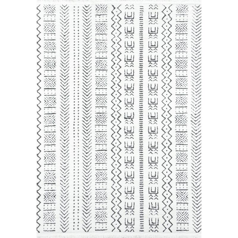 Novogratz by Momeni Ferris Cali Modern Geometric Area Rug - 2'3" X 7'6" Runner - Charcoal