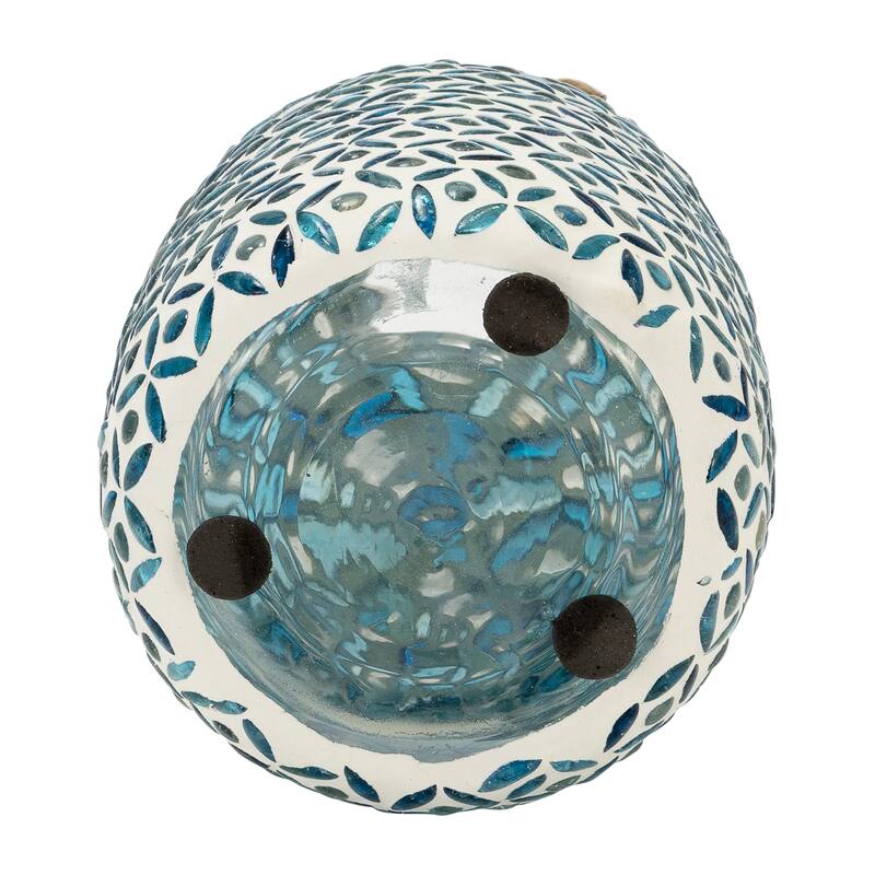 Sagebrook Home Coastal Blue Glass Mosaic Vase
