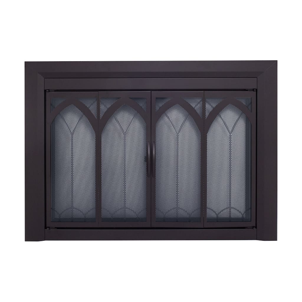 Pleasant Hearth Collin Fireplace Glass Door Small Black