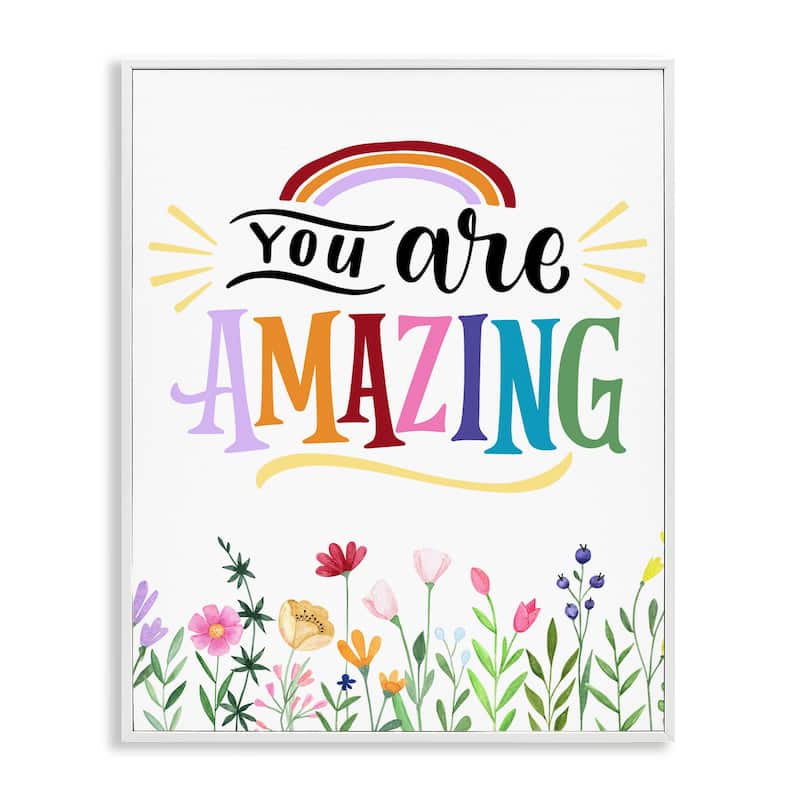 Stupell You Are Amazing Encouragement Framed Giclee Art Design By Kim Allen - 11 x 14 - White