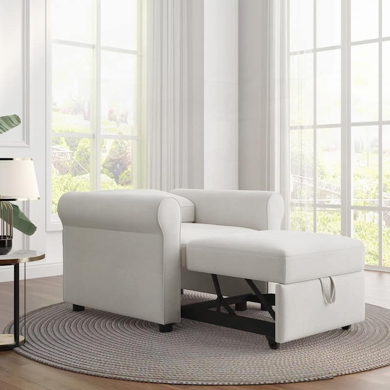 Convertible Sleeper Chair Bed with Adjust Backrest Into a Sofa