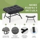 preview thumbnail 13 of 22, FINCATI Outdoor Wicker Ottoman (Set of 2) with Cushions Boho Patio Metal Frame Footrest for Porch, Balconies