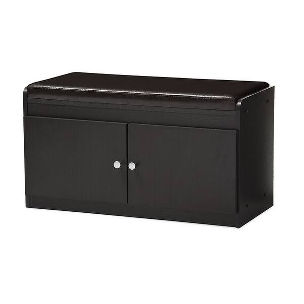 Shop Lucerne Dark Brown Wood 2 Door Entryway Shoe Cabinet With