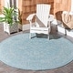 preview thumbnail 43 of 180, SAFAVIEH Courtyard Aquata Indoor/ Outdoor Waterproof Patio Backyard Rug 5'3" Round - Aqua/Grey