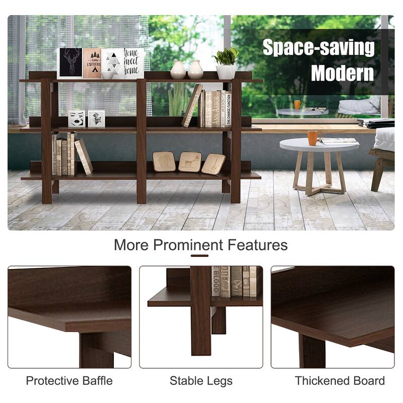 Costway 59'' 3 Tier Console Table with Storage Wooden Sofa Entryway - See Details