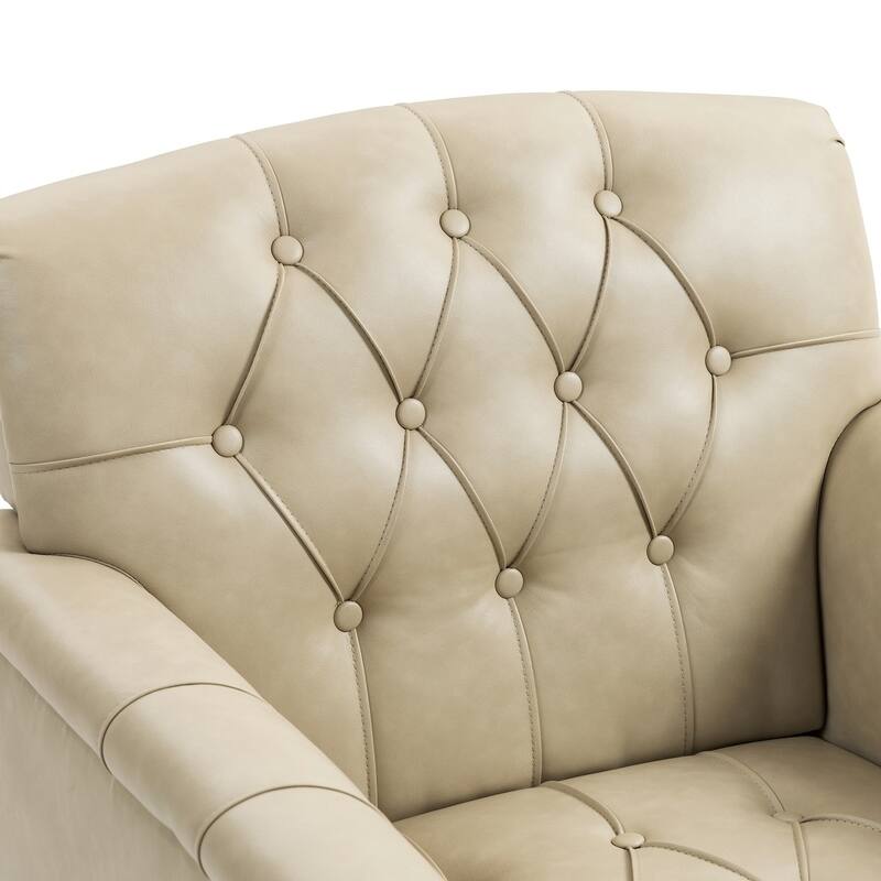 Modern Faux Leather Accent Chairs Set Of 2, Upholstered Armchair For Living Room