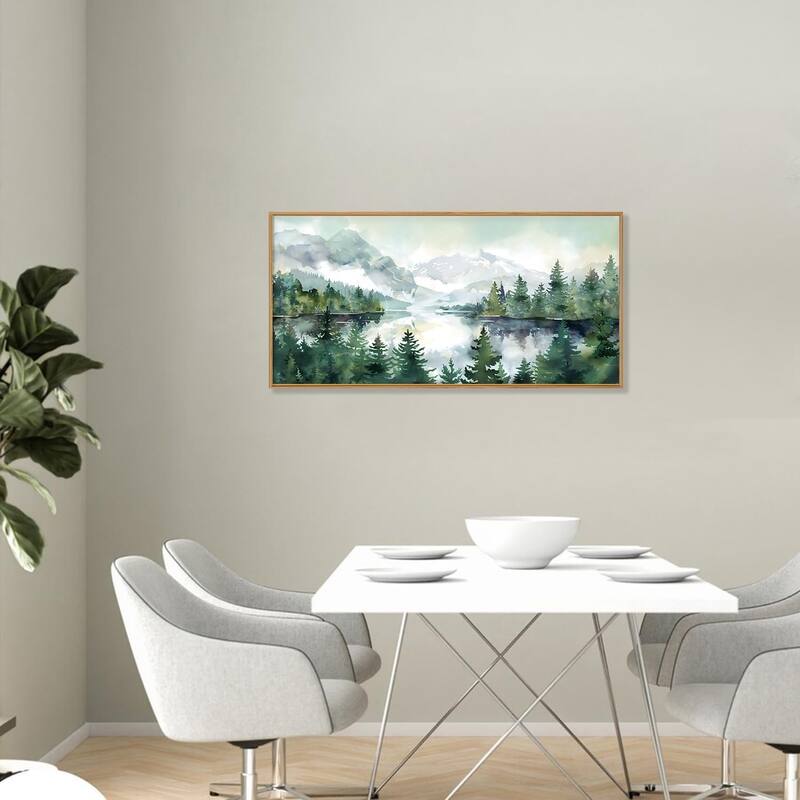 Forest Wall Decor, Nature Green Pines Wall Painting, Forest Wilderness