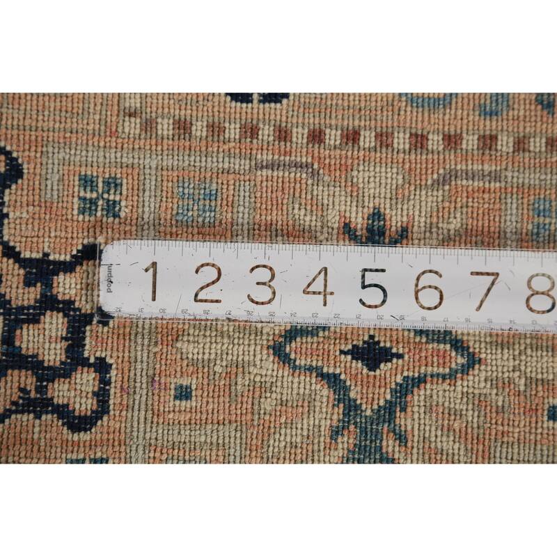 Hand Knotted Oriental 100% Wool Carpet Traditional All-Over Navy Blue & Blues Ziegler Area Rug - 9' 9'' X 8' 3''