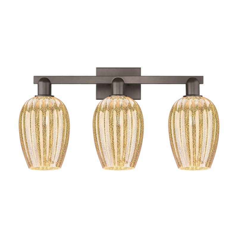 Innovations Lighting 716-3W-14-26 Preston Vanity Flute Preston 3 Light - Oil Rubbed Bronze / Mercury