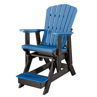 OS Home and Office Model Fan Back Balcony Glider in Blue with a Black Base