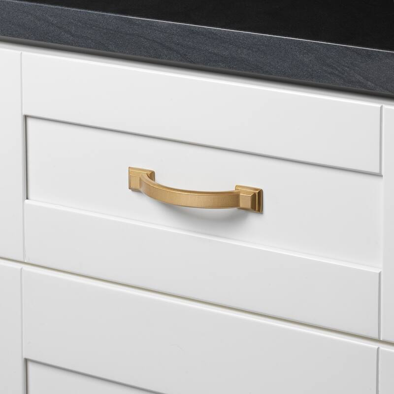 GlideRite 5-Pack 3-inch Center Arched Cabinet Pull Satin Gold - 5 Pack