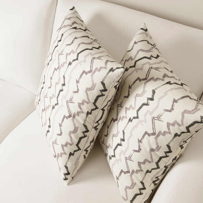 Exclusive Fabrics Printed Cotton Throw Pillow Covers 18 X 18 - Textured Decorative Pillow Covers (Set of 2)