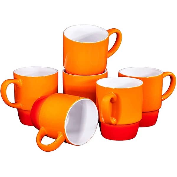 slide 1 of 56, Ceramic Stacking Coffee Mug Tea Cup Dishwasher Safe Set of 6 - Large 18 Ounce