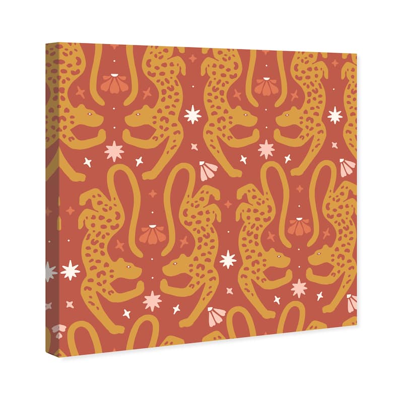 Wynwood Studio Canvas Abstract Cheetah Stretchs Pattern II Brown and Ochre Modern & Contemporary Wall Art Canvas Print