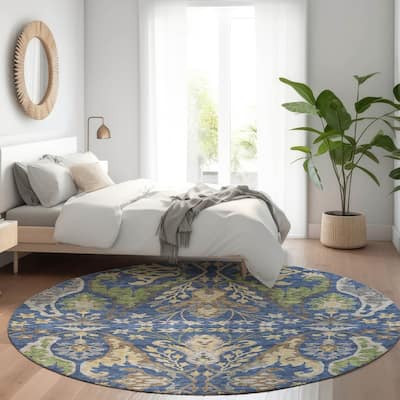 Machine Washable Indoor/ Outdoor Traditional Craftsman Chantille Rug