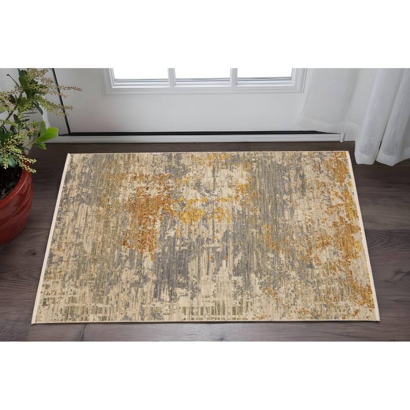 HomeRootsAbstract Modern Rectangle Area Rug - 60.24' X '39.37' X '0.32