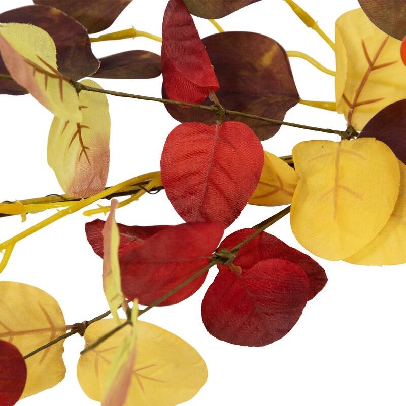 5' x 8" Berries Maple Leaves Artificial Fall Harvest Garl, Unlit