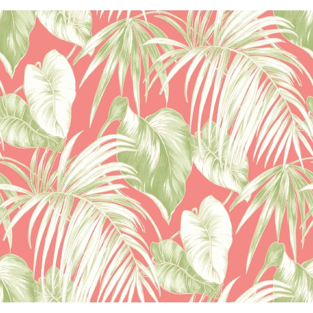 Seabrook Designs Dominica Tropical Leaf Unpasted Wallpaper