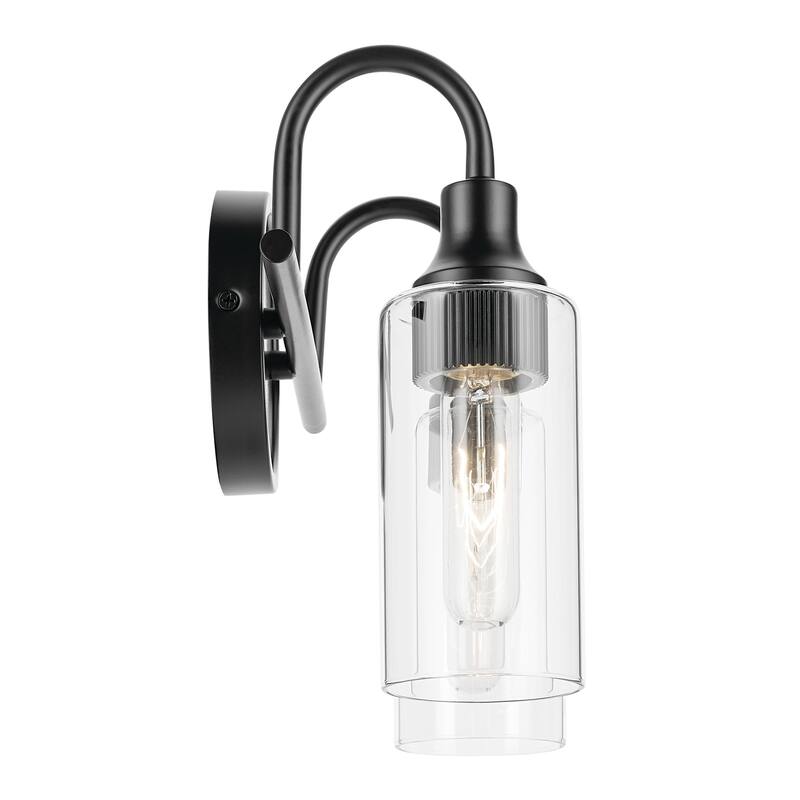 Kichler Lighting Kavi 12.5" 2-Light Vanity Light with Clear Glass in Black