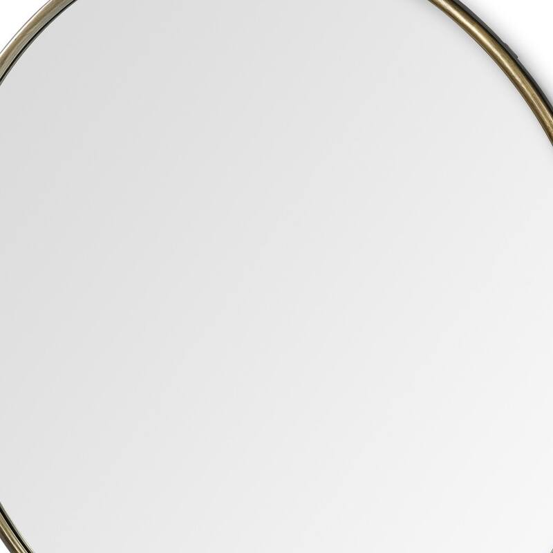 HomeRoots 47" Gold Round Metal Framed Accent Mirror