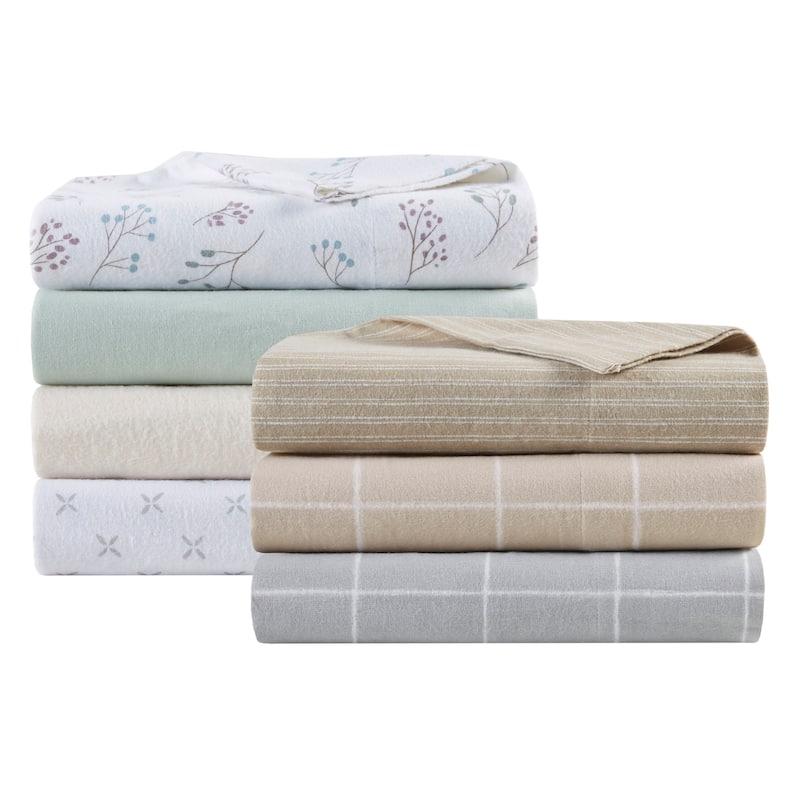Madison Park Cozy Cotton Flannel Printed Sheet Set
