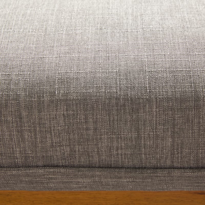 Walker Edison Modern Farmhouse Upholstered Linen Large Ottoman