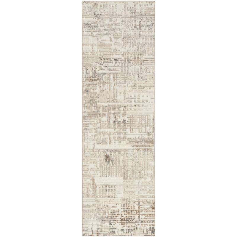 Calvin Klein Enchanting Contemporary Abstract Area Rug - 2' 3" x 7' 3" - Cream/Beige - Runner