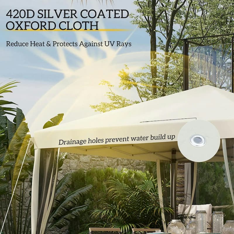 10' x 10' Pop Up Canopy Tent with Netting,Instant Gazebo,Screen House