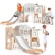 preview thumbnail 4 of 13, 8 in 1 Toddler Slide Indoor Slide Toddler Playset for Toddlers 1-3 Pink/Gray