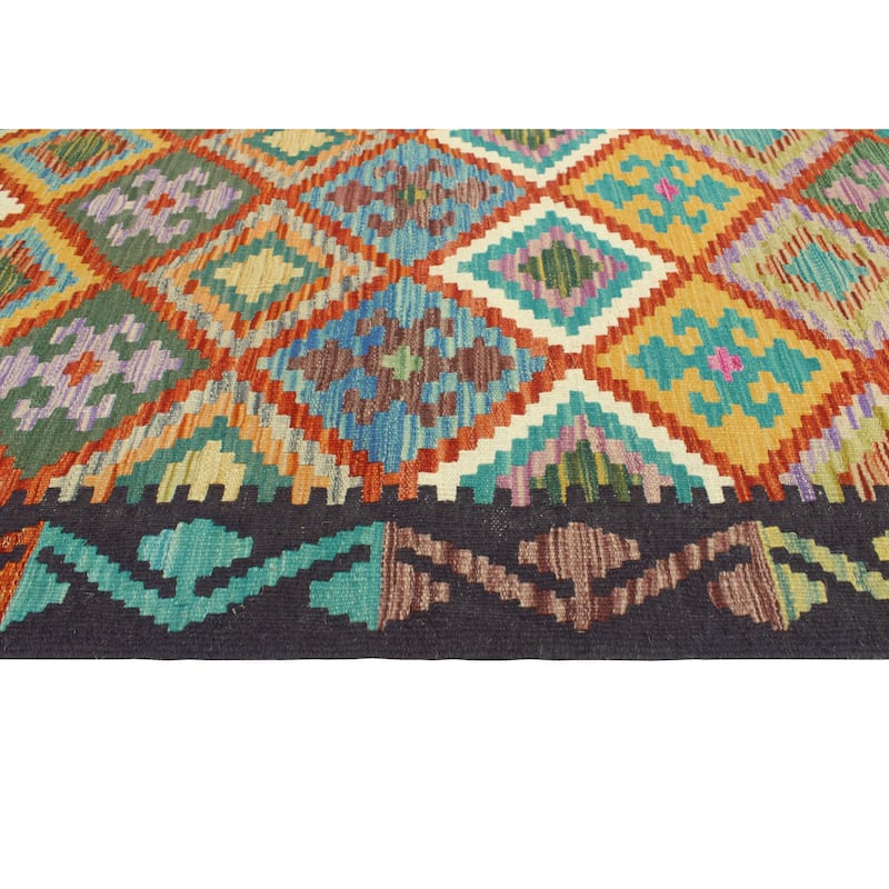 Flatweave Parto Red/Black Rug - 4'2" x 6'2"