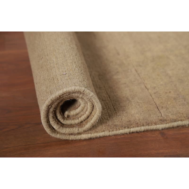 Contemporary Beige Gabbeh Oriental Rug Hand-Knotted Beige Wool Carpet - 2'8"x 4'0"