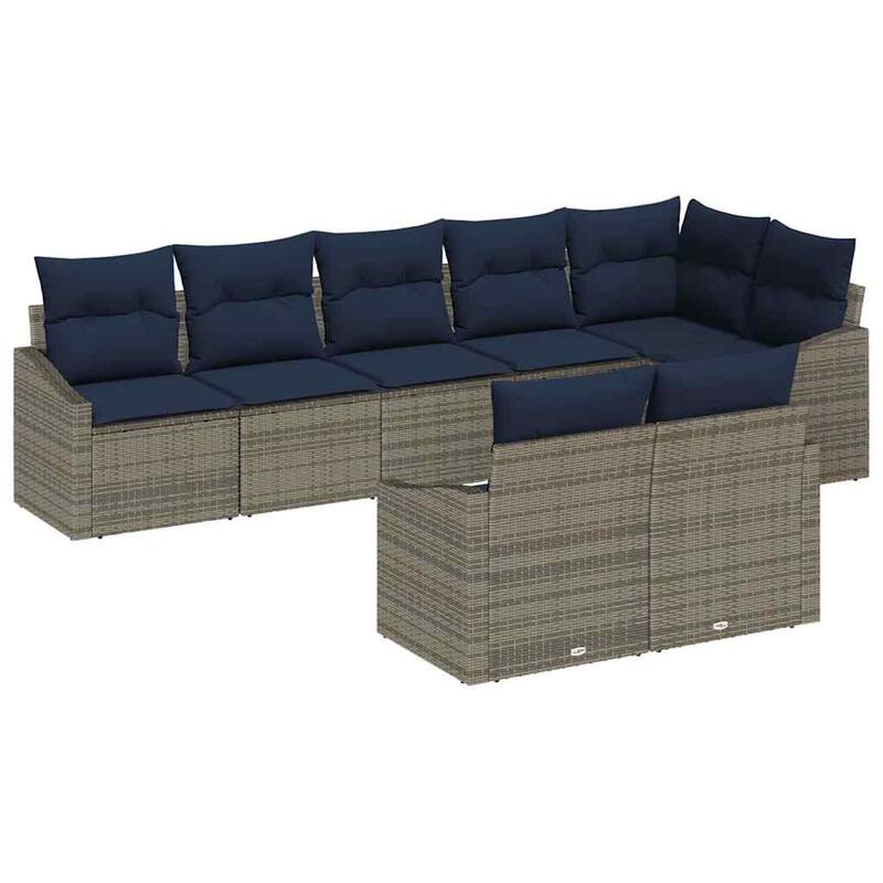 vidaXL 9 Piece Garden Sofa Set with Cushions - 113.6×48.6×27.2