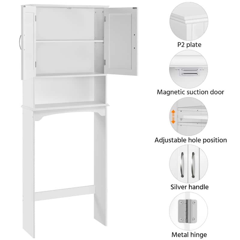 Yaheetech Bathroom Space Saving Organizer Over-the -Toilet with Adjustable Shelf for Bathroom