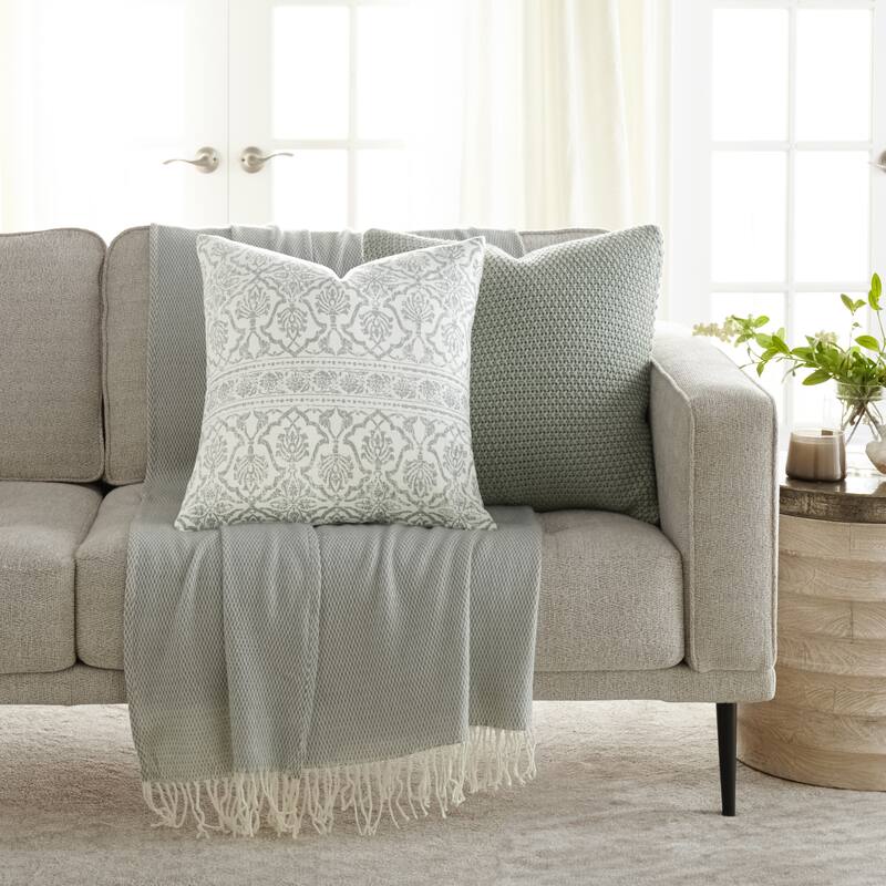 Seed Stitch Knit Acrylic Decor Throw Pillow