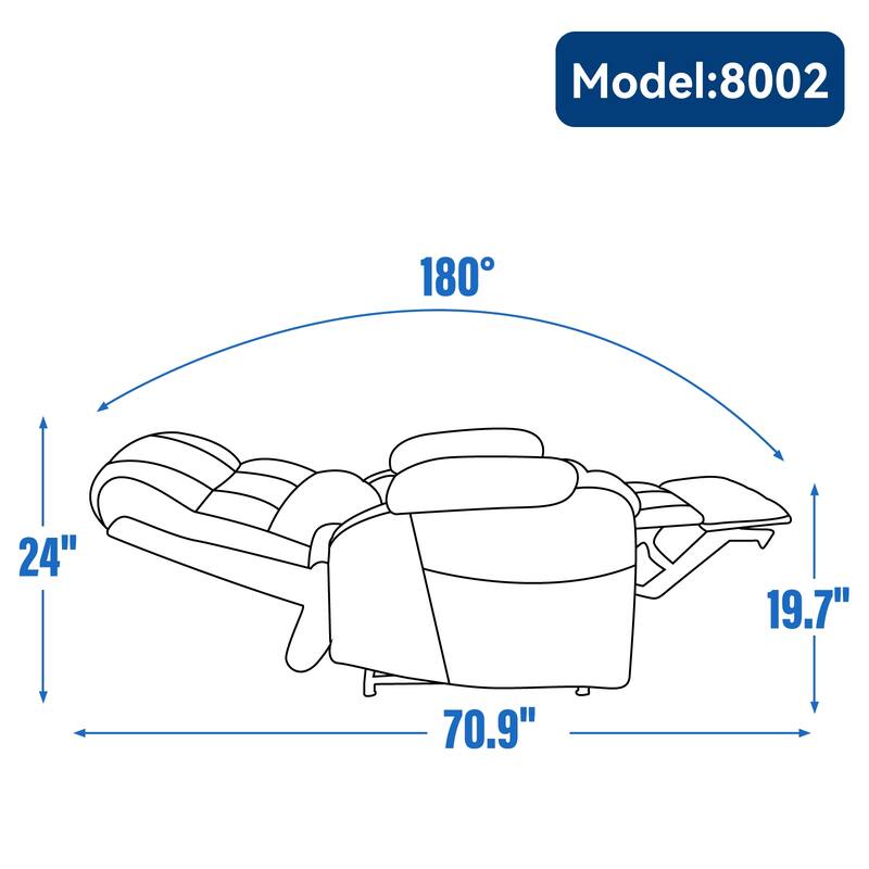 Dual Motor Power Lift Recliner Chair, Heavy Duty Motion Mechanism with 8-Point Vibration Massage and Lumbar Heating