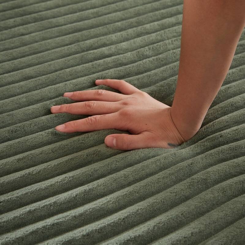 78.5" Corduroy Round Oversized 2-In-1 Sofa Bed, Neck Pillow Design With Four Throw Pillows