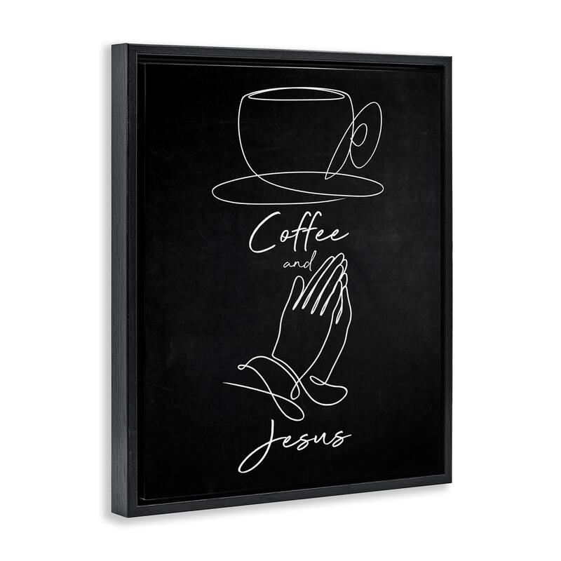 Stupell Coffee & Jesus Prayer Framed Floater Canvas Wall Art Design By Marcus Prime