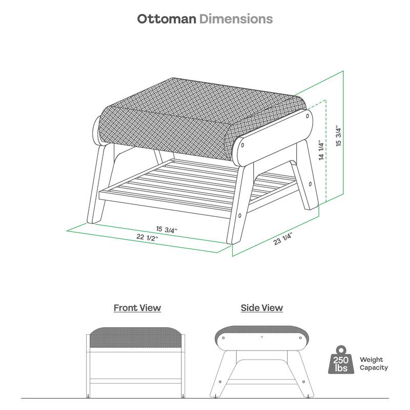 Cambridge Casual Camden Set of 5 Teak Outdoor Conversation Sets with Padded Woven Seats