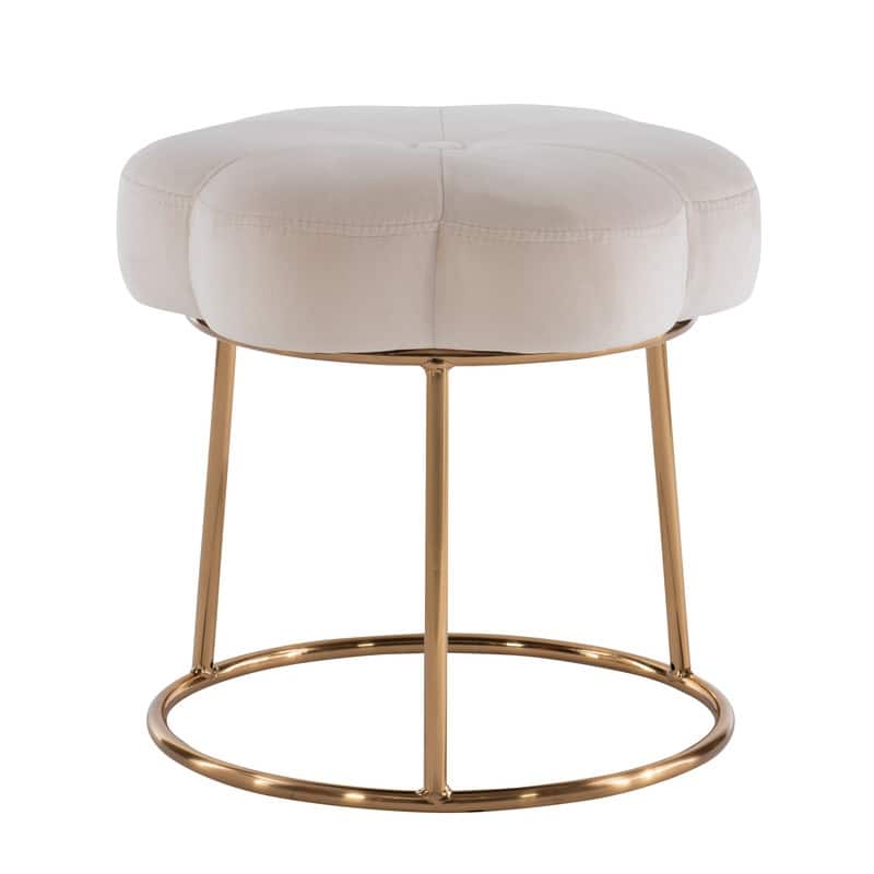 Linon Bonnie Vanity Flower Stool