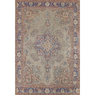 Tabriz Persian Vintage Area Rug Handmade Wool Carpet - 7'8"x 11'2"