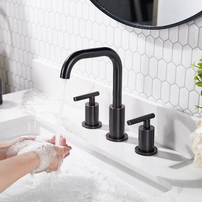 FORIOUS Widespread Bathroom Sink Faucet with Drain Assembly