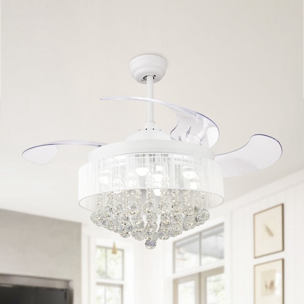 46 Inch Ceiling Fan with Remote Crystal Chandelier Fans with ...