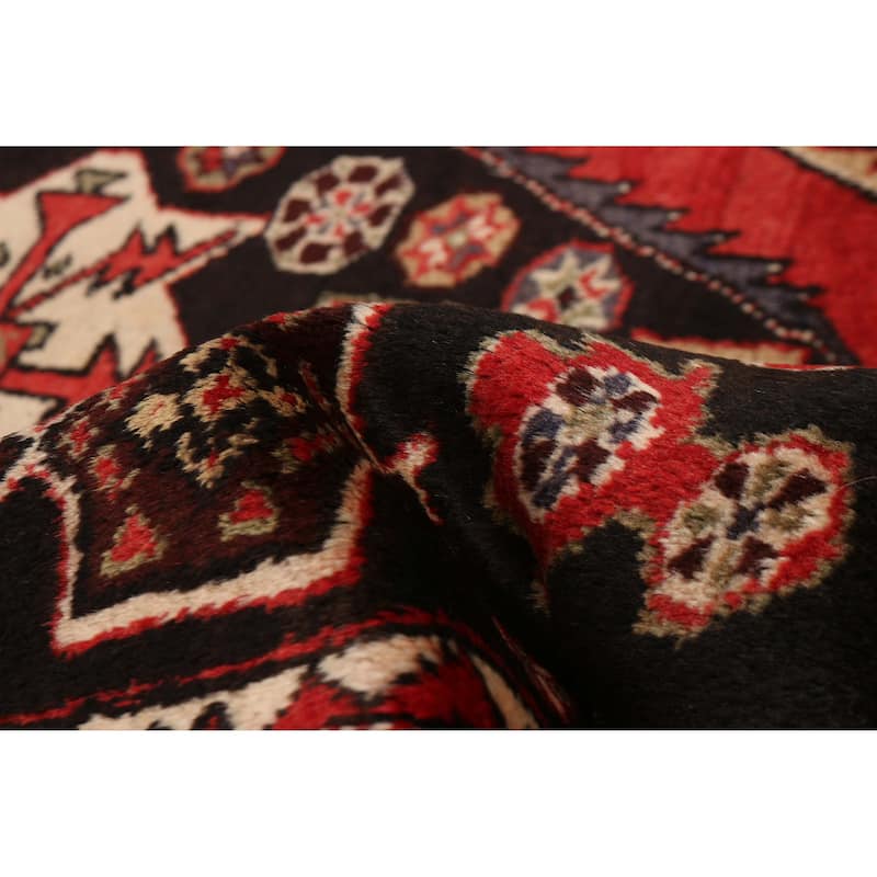 ECARPETGALLERY Hand-knotted Anadol Black, Red Wool Rug - 3'7 x 8'11