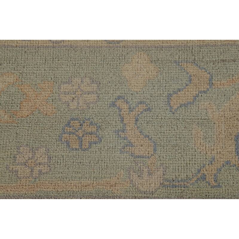 Hand Knotted Oriental 100% Wool Carpet Transitional All-Over Peach Oushak Area Rug - 10' 0'' X 8' 4''