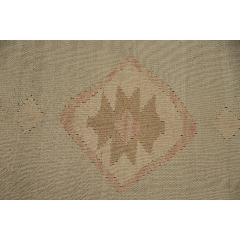 Hand Woven Oriental 100% Wool Carpet Southwestern Tribal Green Kilim Area Rug - 9' 3'' X 6' 0''